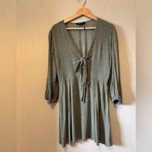 Olive green dynamite front tie dress